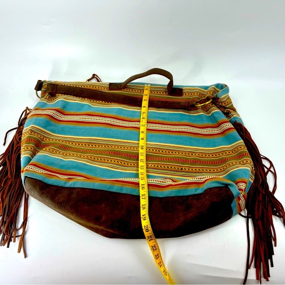 Patricia Wolf Southwest over size Duffle bag With leather trim / fringe - Picture 4 of 11